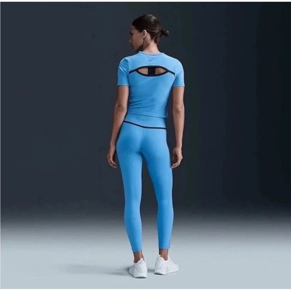 Women Nike One Dry-Fit High-Waisted 7/8 Legging Sz.Xs/Sm/XLg. Sky Blue HJ1137412 - Picture 3 of 16
